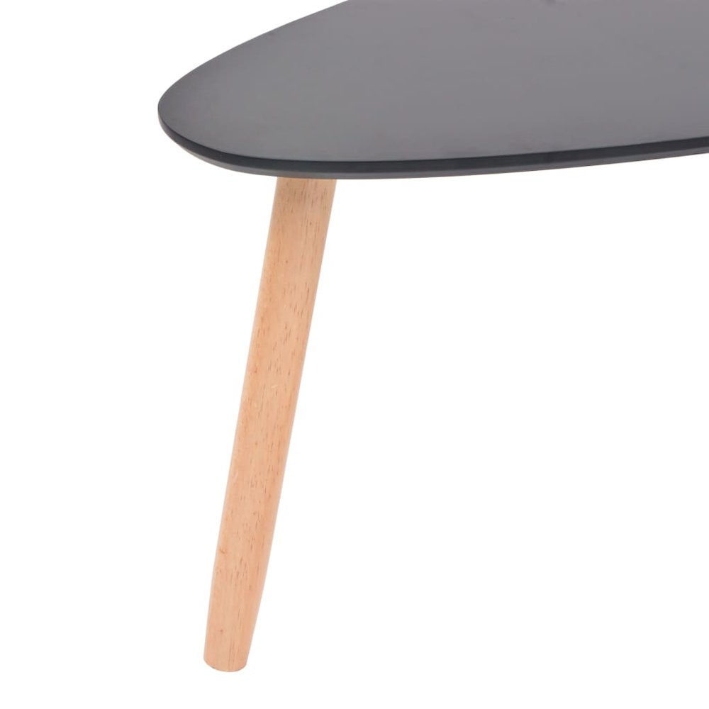Coffee Table Set of 2 Black Solid pine wood legs, MDF tabletop. Picture 9