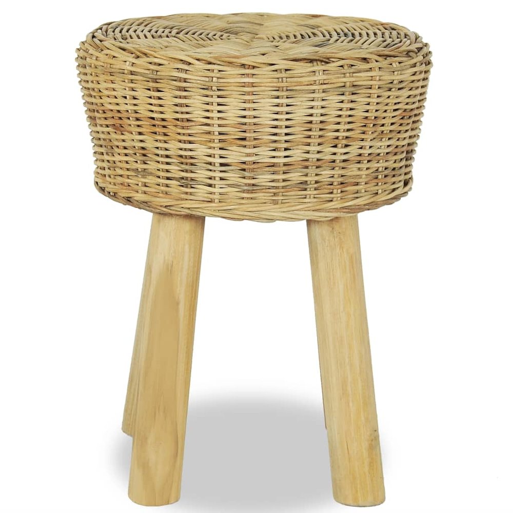 Stool Natural Natural Rattan, Solid Teak Standard Durable. Picture 2