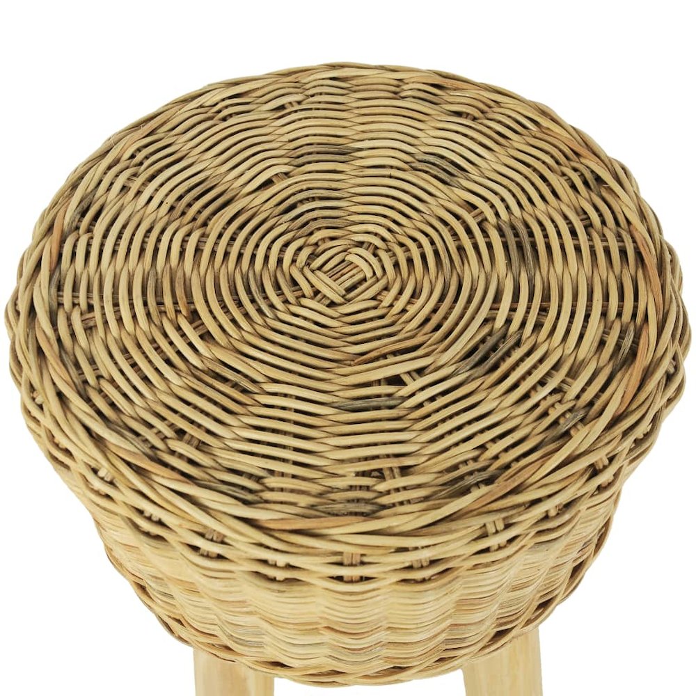 Stool Natural Natural Rattan, Solid Teak Standard Durable. Picture 3