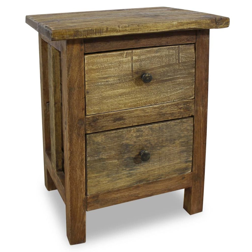 Nightstand Brown Solid Mahogany Wood 15.7x11.8x20.1 in. Picture 1
