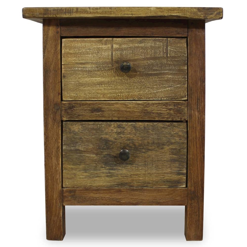 Nightstand Brown Solid Mahogany Wood 15.7x11.8x20.1 in. Picture 5