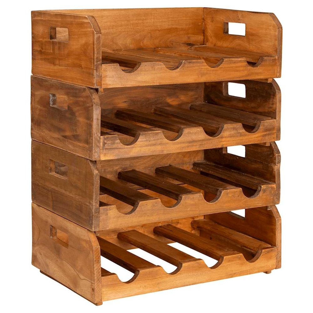 Wine Racks 4 pcs for 16 Bottles Solid Mahogany Wood. Picture 1