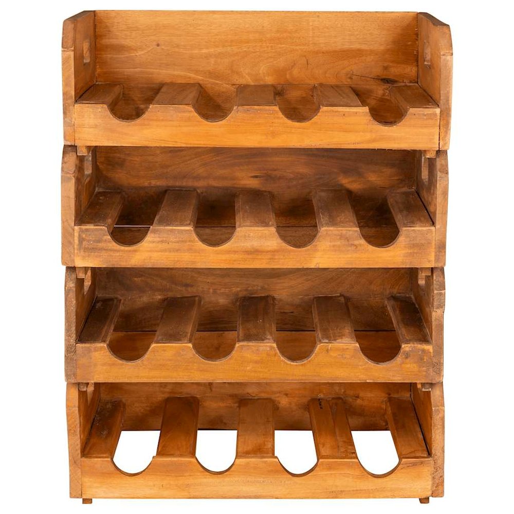 Wine Racks 4 pcs for 16 Bottles Solid Mahogany Wood. Picture 7