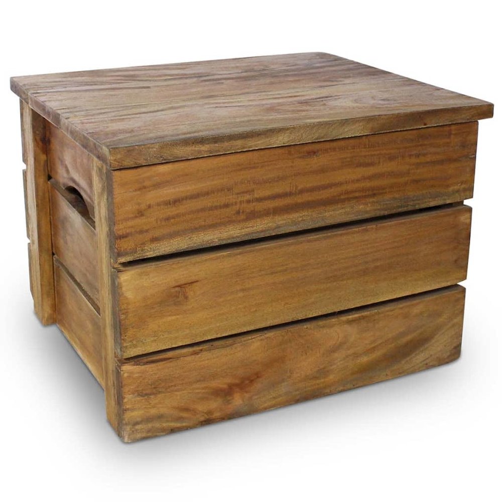 Storage Crate Natural Mahogany Solid mahogany wood. Picture 3