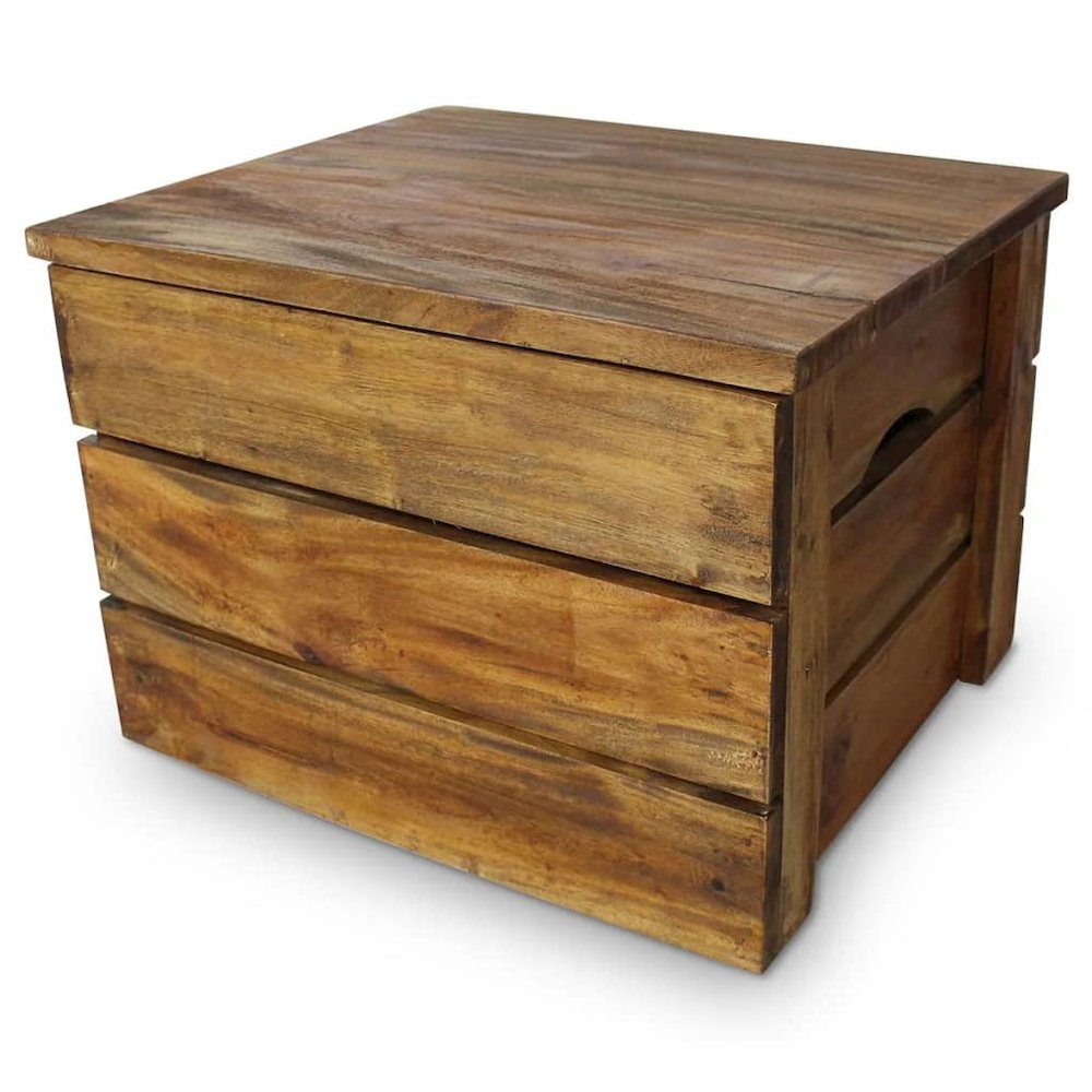 Storage Crate Natural Mahogany Solid mahogany wood. Picture 4