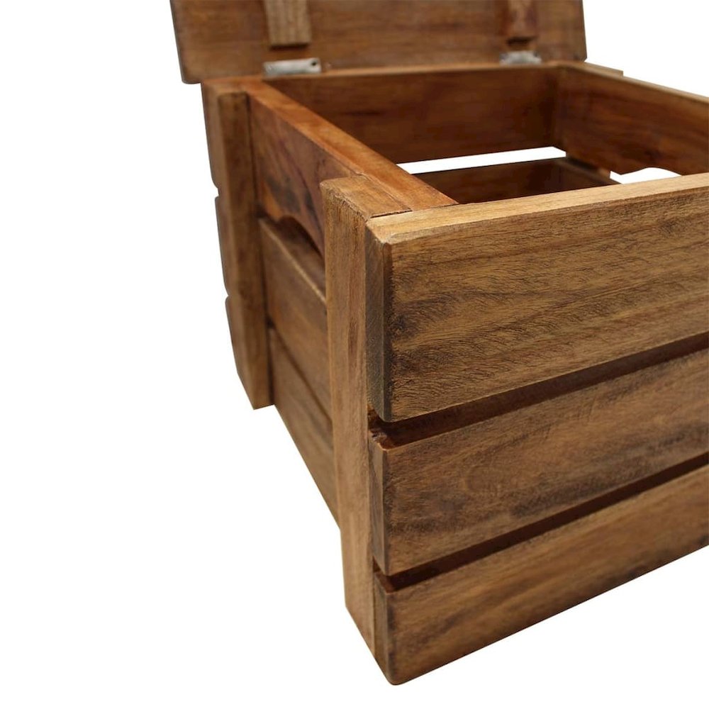 Storage Crate Natural Mahogany Solid mahogany wood. Picture 6