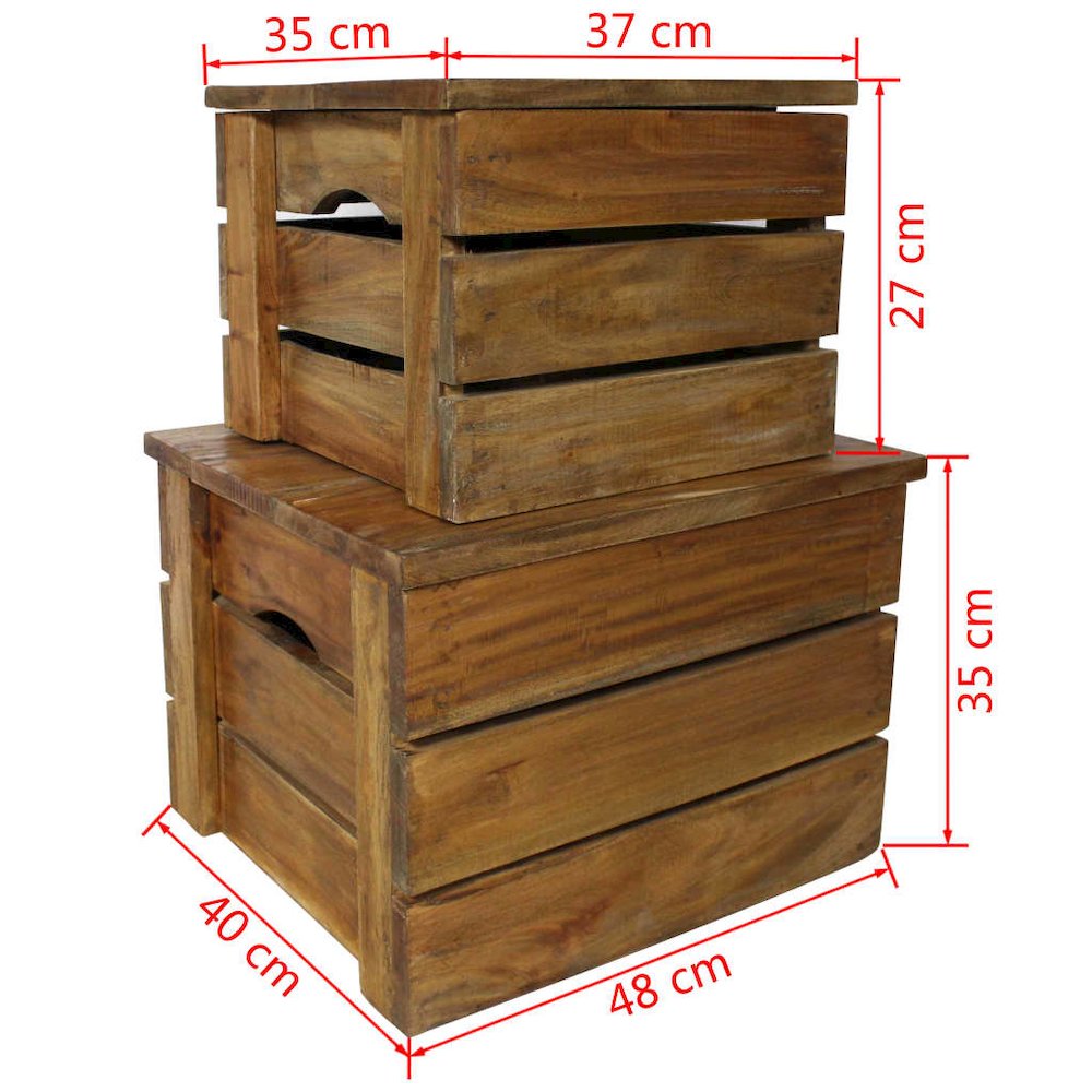 Storage Crate Natural Mahogany Solid mahogany wood. Picture 7