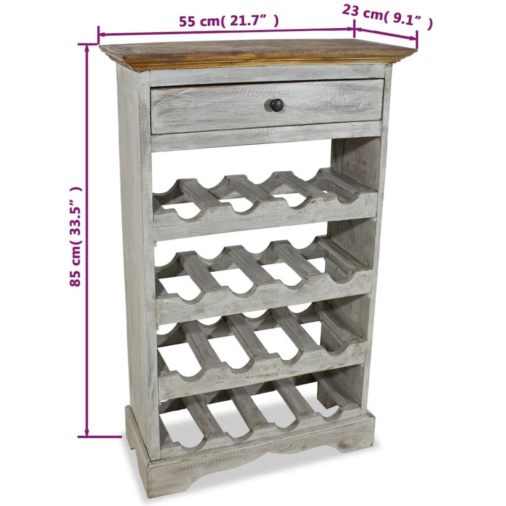 Wine Rack Solid Mahogany Wood 21.7"x9.1"x33.5". Picture 4