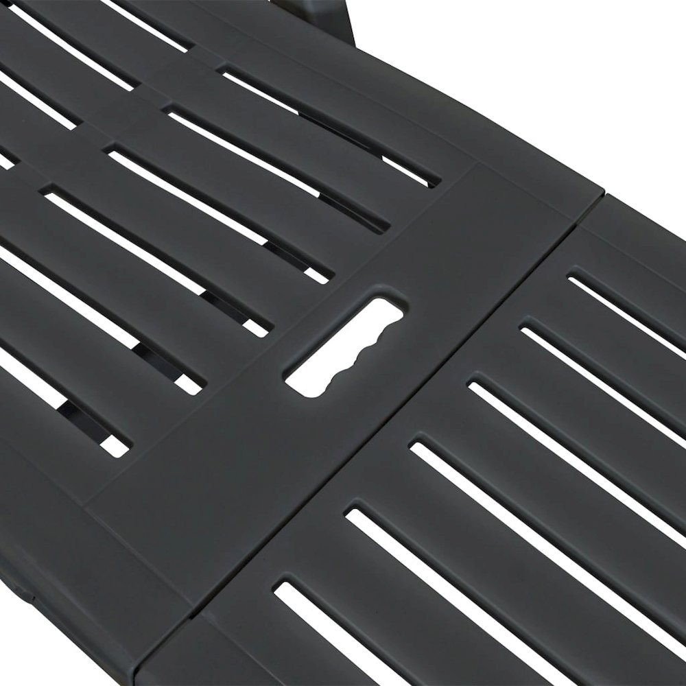 Sun Lounger Anthracite Plastic Standard Foldable Sun Lounger. Picture 5
