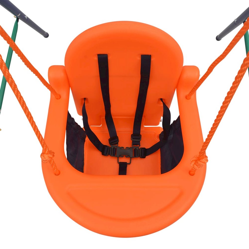 vidaXL Toddler Swing Set with Safety Harness Orange, 91360. Picture 5