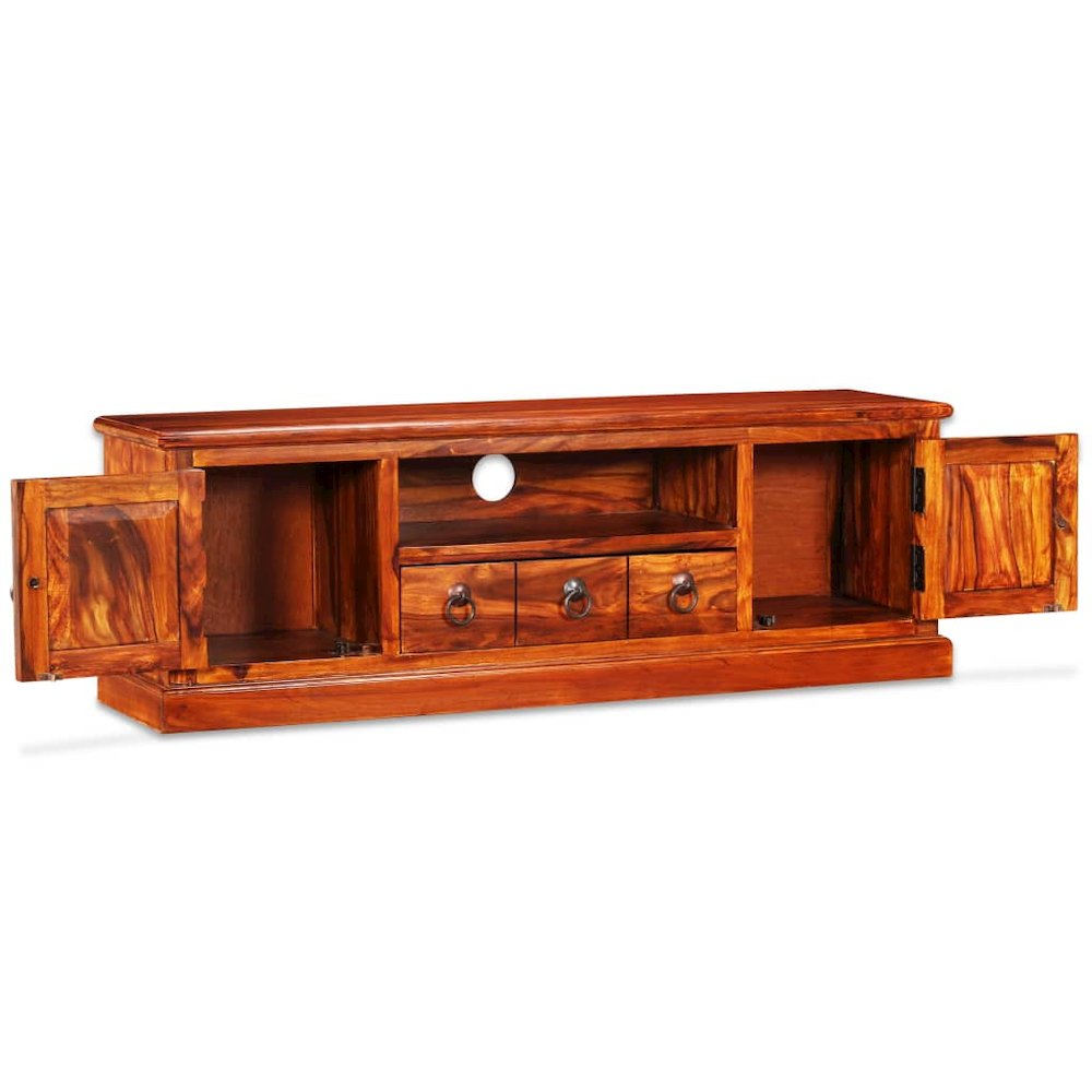 TV Stand Natural Sheesham Solid Sheesham wood, Copper. Picture 3
