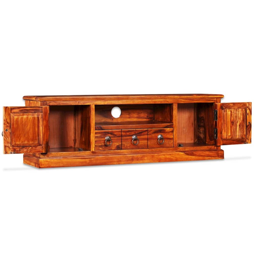 TV Stand Natural Sheesham Solid Sheesham wood, Copper. Picture 4