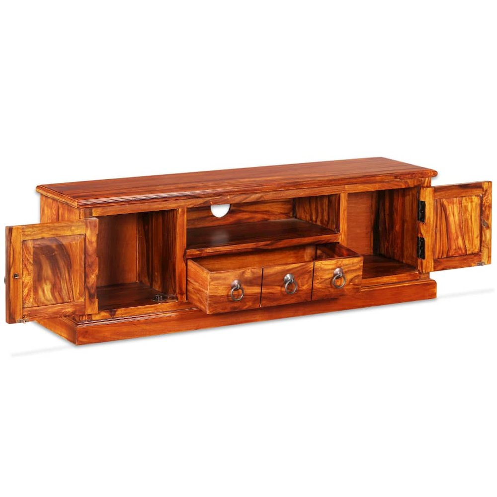 TV Stand Natural Sheesham Solid Sheesham wood, Copper. Picture 5