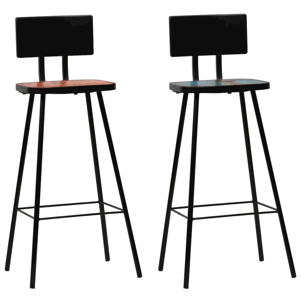 Bar Set Multicolour Solid Reclaimed Wood Medium Industrial. Picture 8