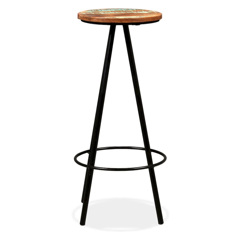 Bar Stool Set of 4 Varied Reclaimed Wood Standard Industrial. Picture 2