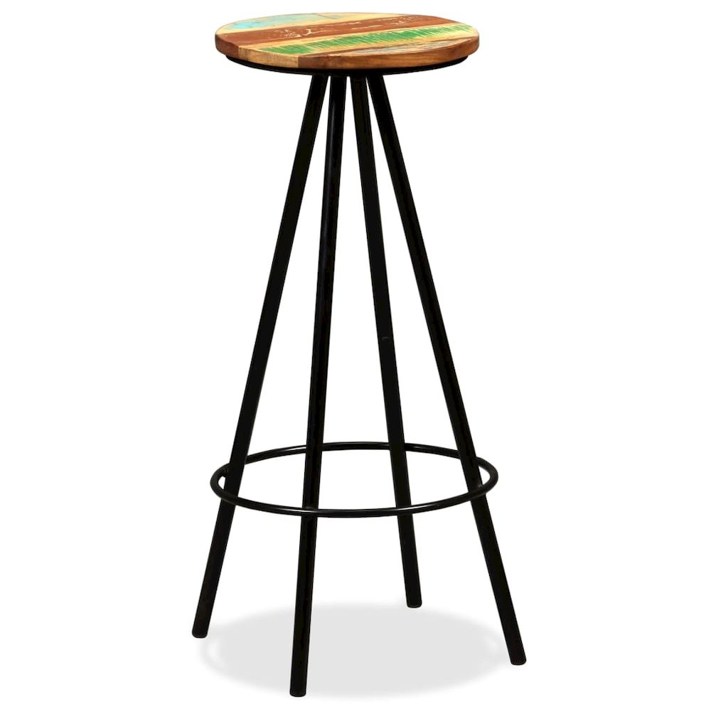 Bar Stool Set of 4 Varied Reclaimed Wood Standard Industrial. Picture 11
