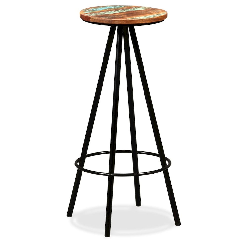 Bar Stool Set of 4 Varied Reclaimed Wood Standard Industrial. Picture 12