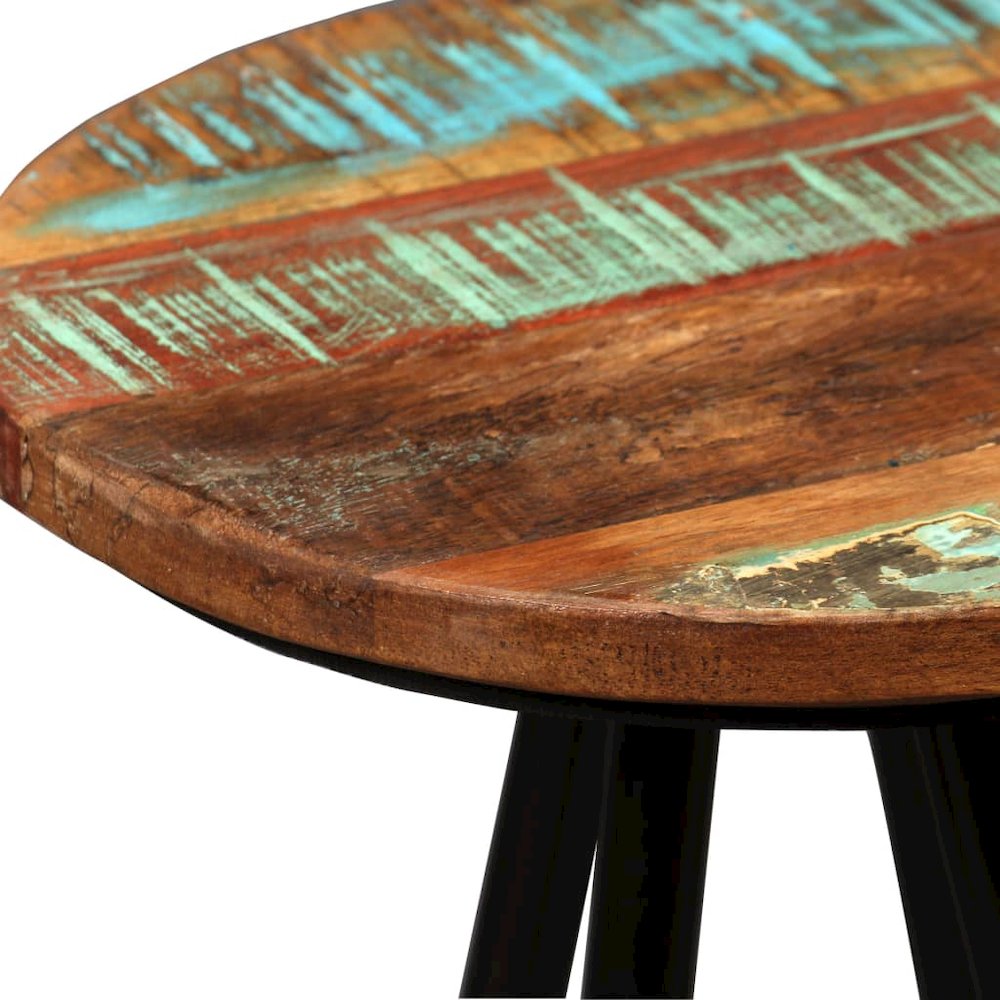 Bar Stool Set of 4 Varied Reclaimed Wood Standard Industrial. Picture 4
