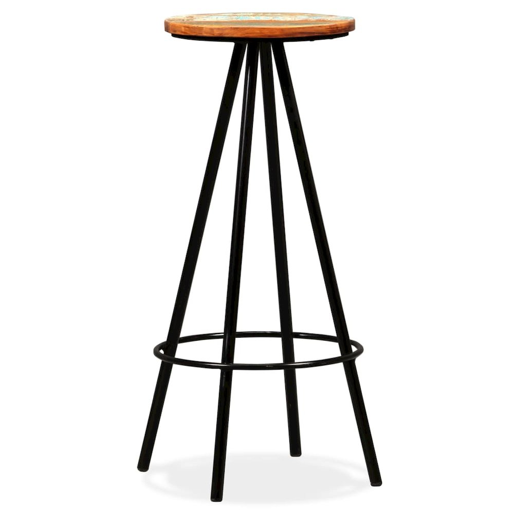 Bar Stool Set of 4 Varied Reclaimed Wood Standard Industrial. Picture 7