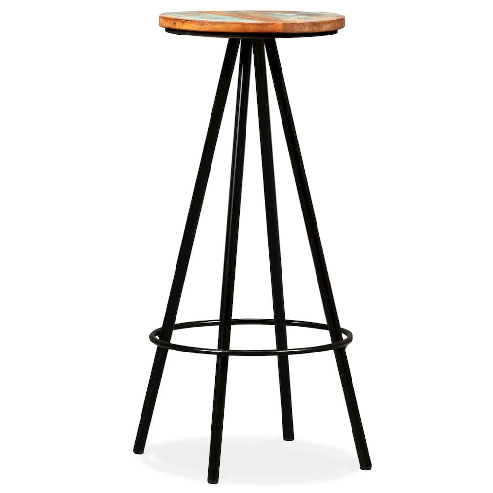 Bar Stool Set of 4 Varied Reclaimed Wood Standard Industrial. Picture 8