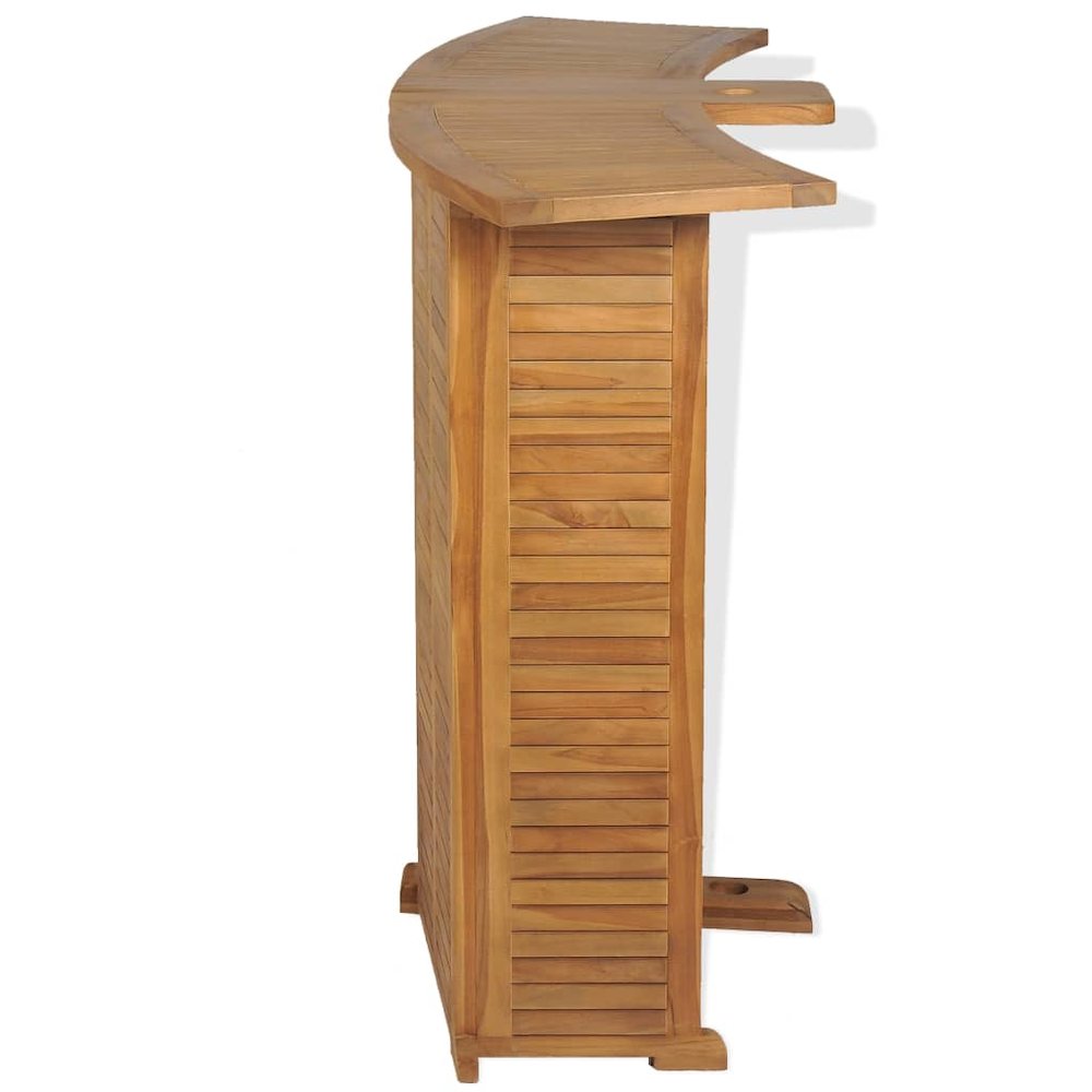 Bar Table Brown Solid Teak Wood Large Foldable Bar Table. Picture 5