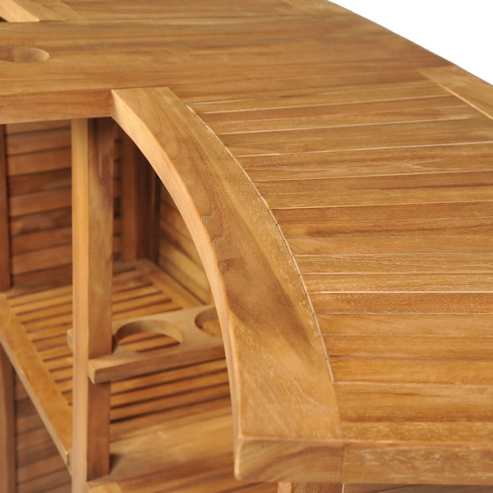 Bar Table Brown Solid Teak Wood Large Foldable Bar Table. Picture 7