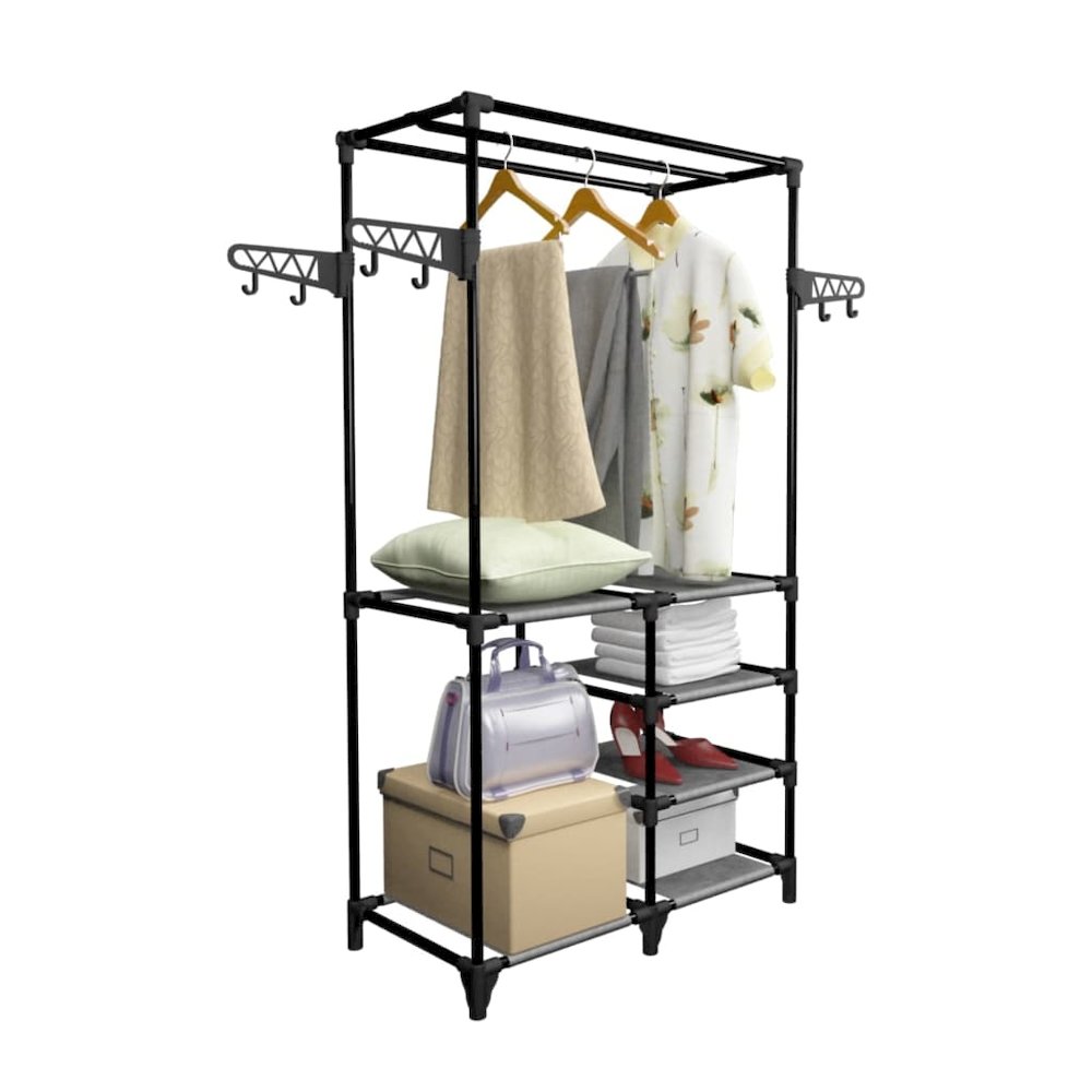 Clothes Rack Black Powder-coated steel, Non-woven fabric Medium. Picture 4