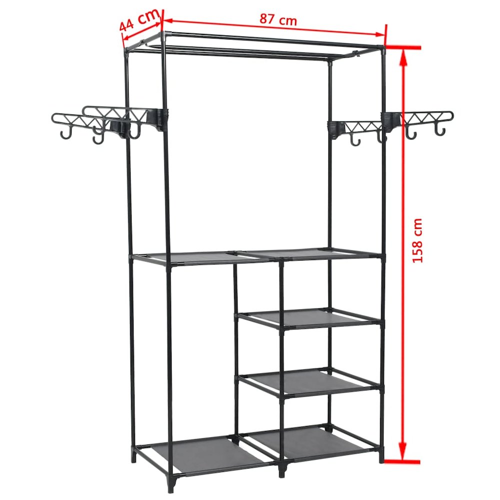 Clothes Rack Black Powder-coated steel, Non-woven fabric Medium. Picture 6