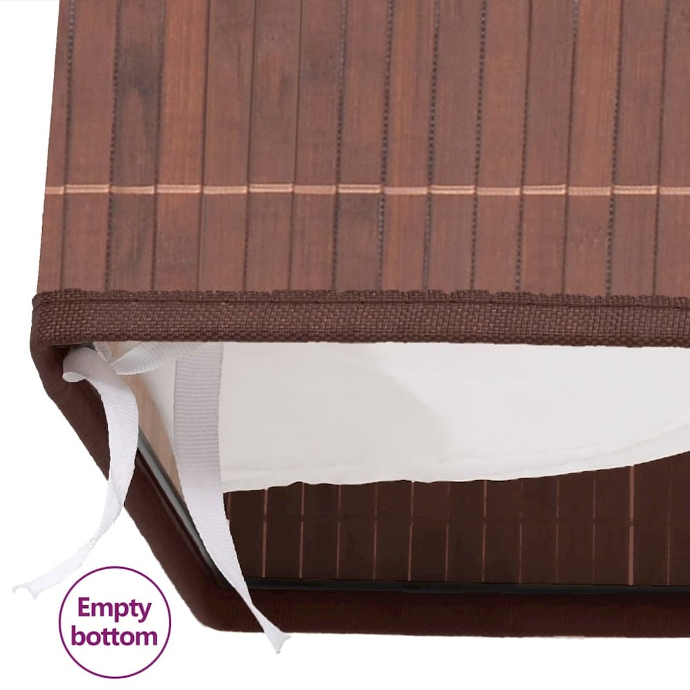 vidaXL Bamboo Laundry Bin Rectangular Brown, 245579. Picture 7