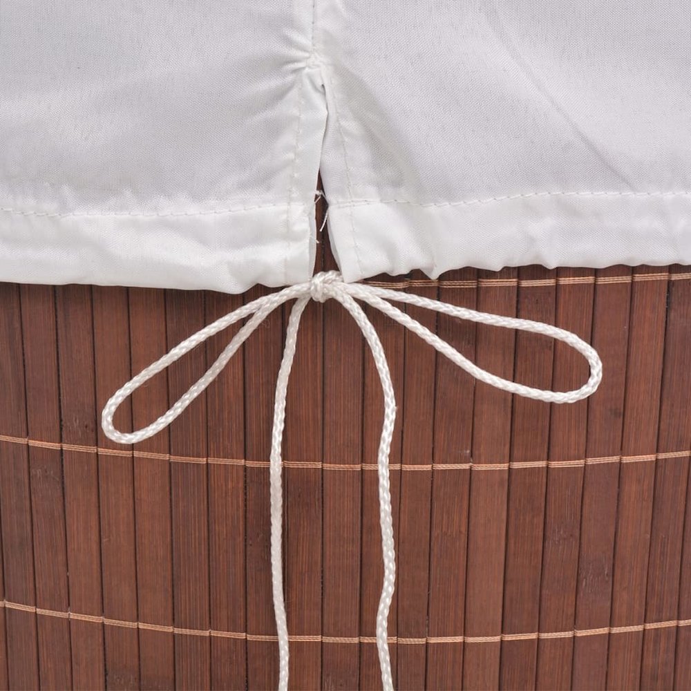 vidaXL Bamboo Laundry Bin Oval Brown. Picture 6