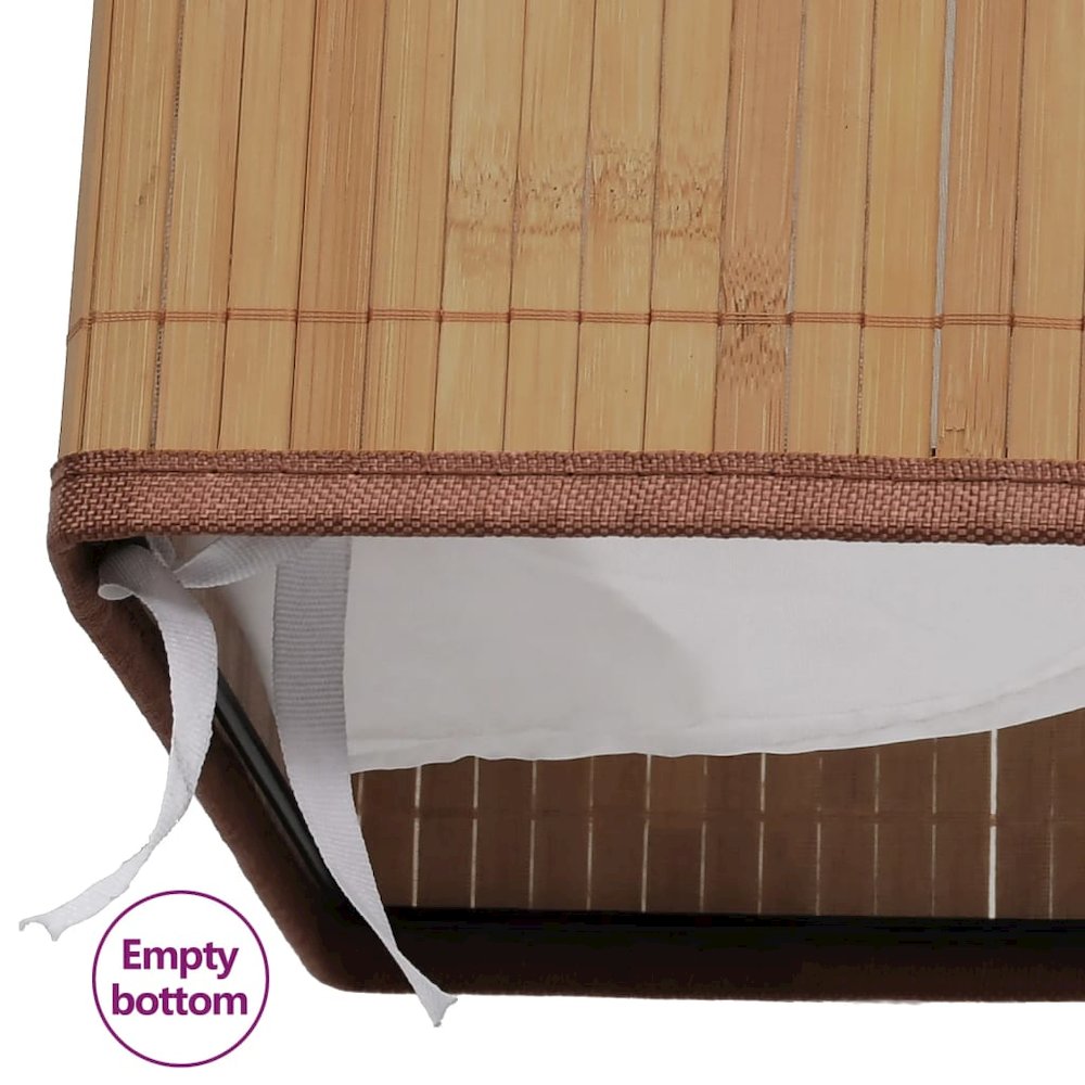 vidaXL Bamboo Laundry Bin Rectangular Natural. Picture 7