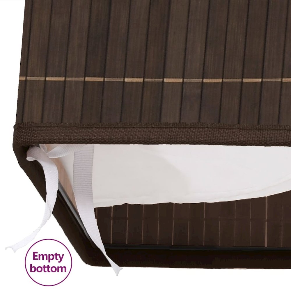 vidaXL Bamboo Laundry Bin Rectangular Dark Brown. Picture 7