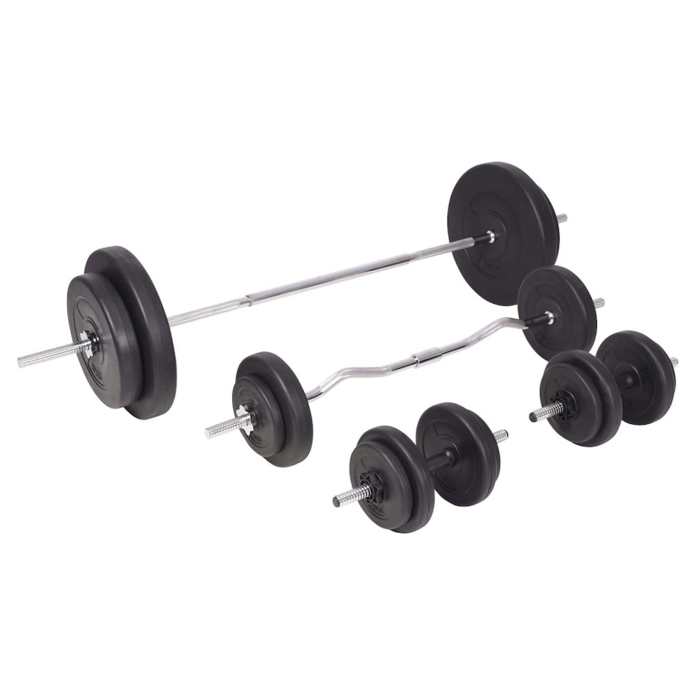vidaXL Barbell and Dumbbell Set 198.4 lb, 91404. Picture 2