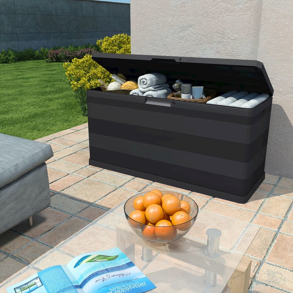 Storage Box Black Polypropylene Medium Storage Box Rectangular. Picture 2