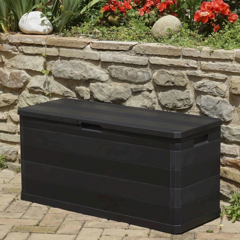 Storage Box Black Polypropylene Medium Storage Box Rectangular. Picture 5