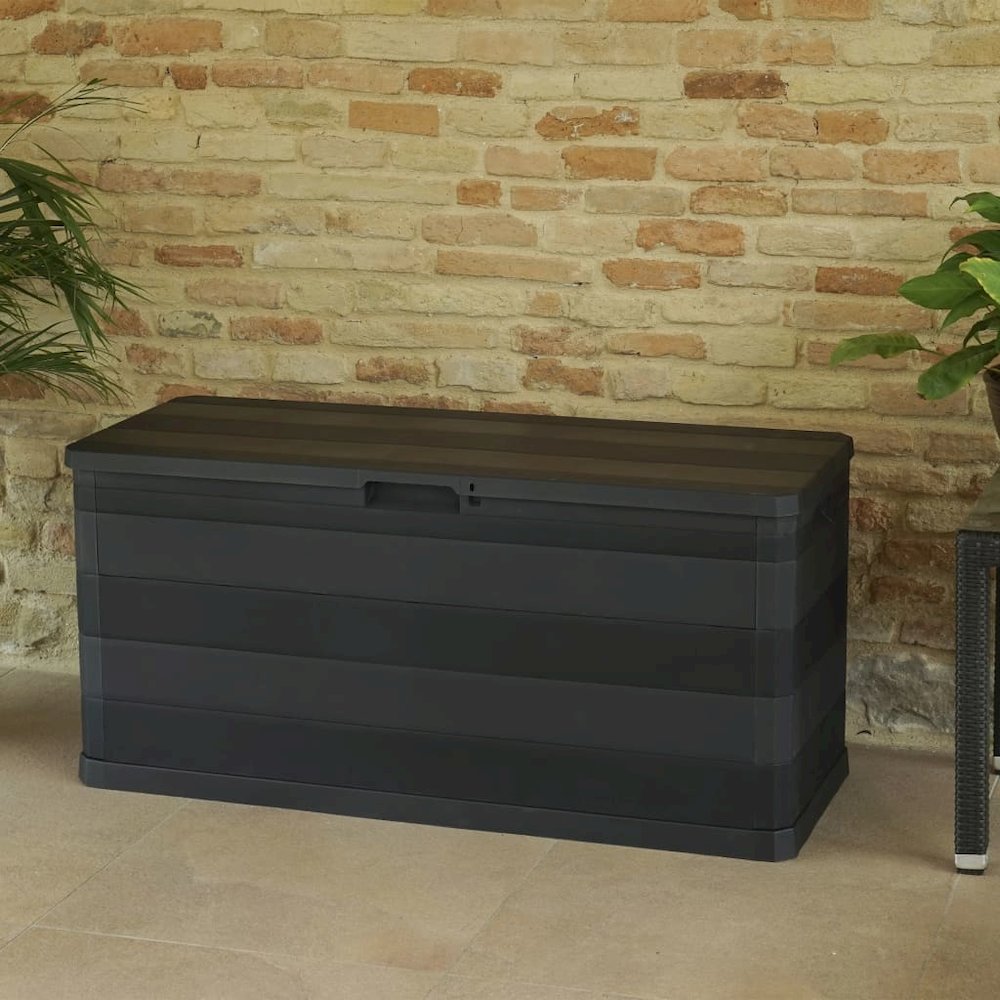 Storage Box Black Polypropylene Medium Storage Box Rectangular. Picture 6