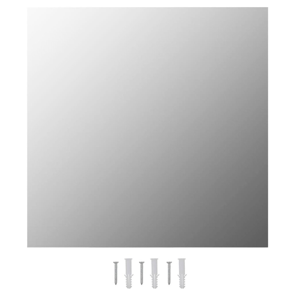 Wall Mirror Transparent Glass 23.6 x 23.6 in Minimalistic. Picture 2