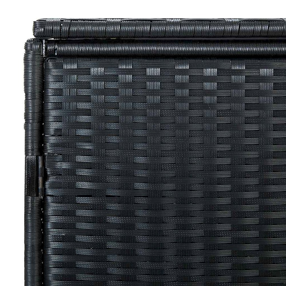 Trash Can Shed Black PE rattan, Powder-coated steel Large Durable. Picture 9