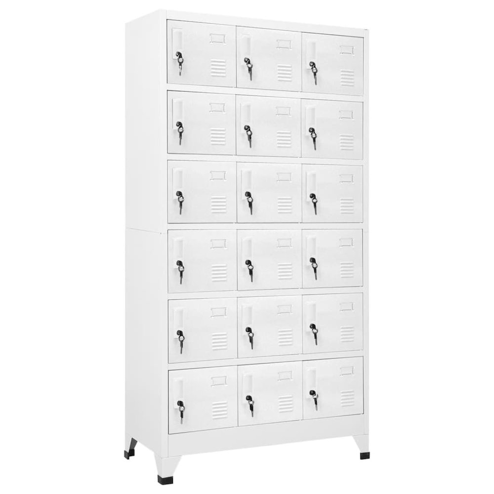 vidaXL Locker Cabinet with 18 Compartments Metal 35.4"x15.7"x70.9", 245966. Picture 1