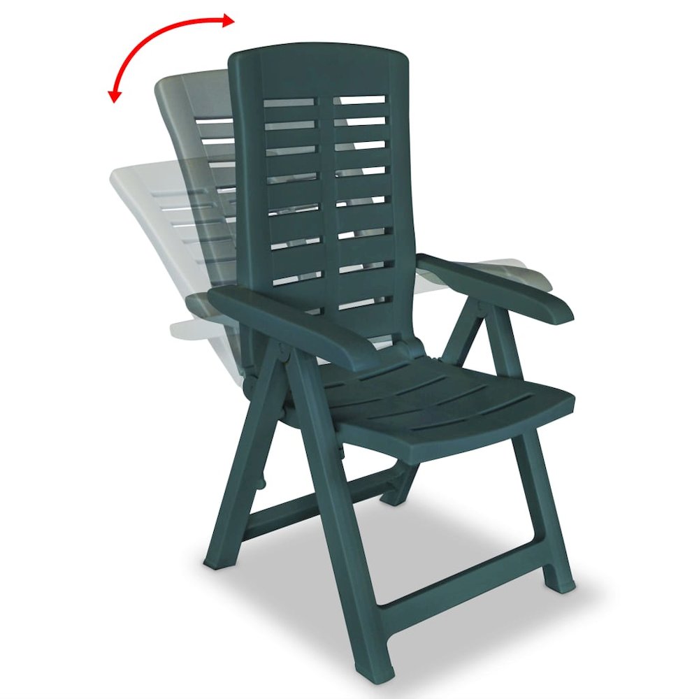 Garden Chair Set of 2 Green Plastic Standard Foldable. Picture 2