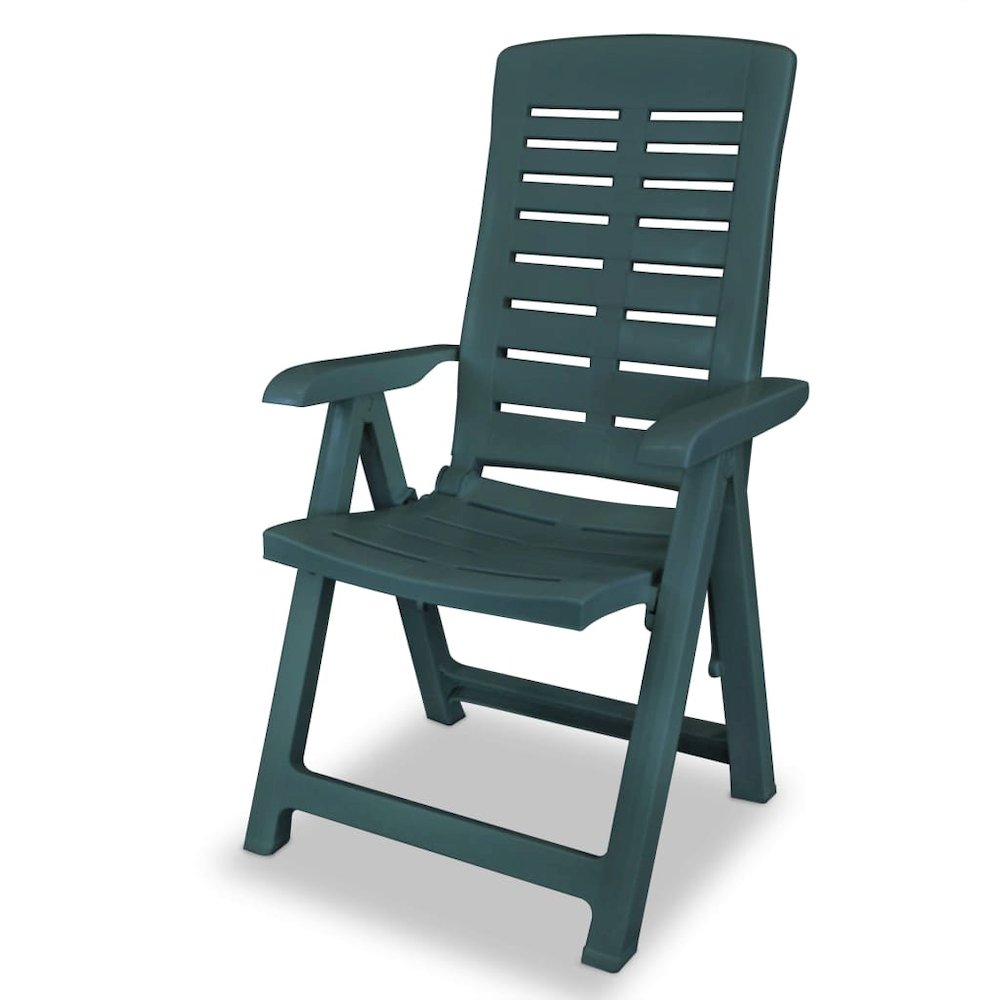 Garden Chair Set of 2 Green Plastic Standard Foldable. Picture 3