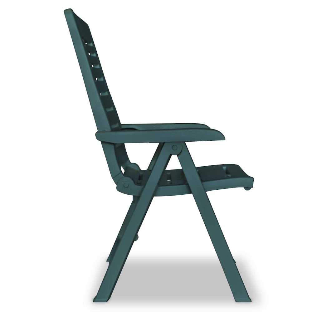 Garden Chair Set of 2 Green Plastic Standard Foldable. Picture 4
