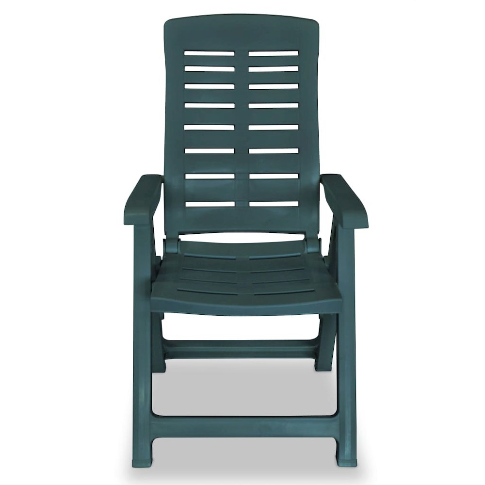 Garden Chair Set of 2 Green Plastic Standard Foldable. Picture 5