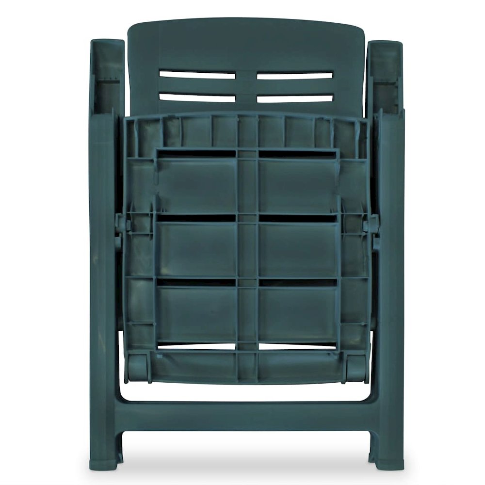 Garden Chair Set of 2 Green Plastic Standard Foldable. Picture 6
