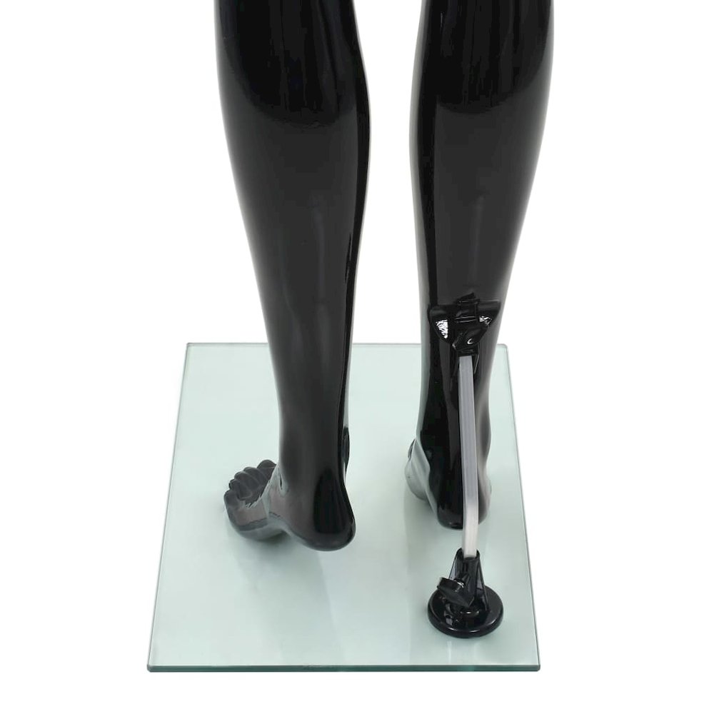 vidaXL Full Body Female Mannequin with Glass Base Glossy Black 68.9", 142929. Picture 6