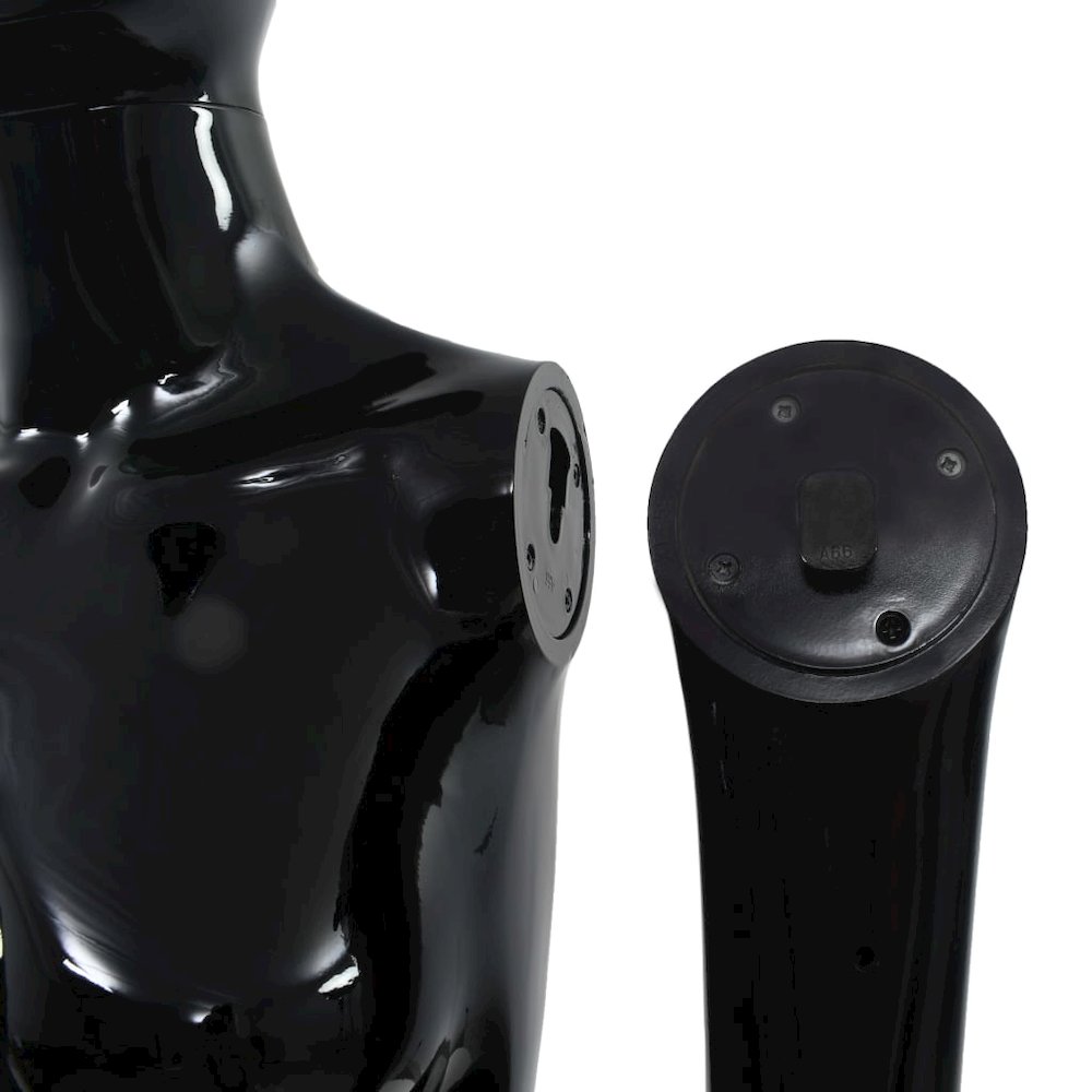 vidaXL Full Body Female Mannequin with Glass Base Glossy Black 68.9", 142929. Picture 9