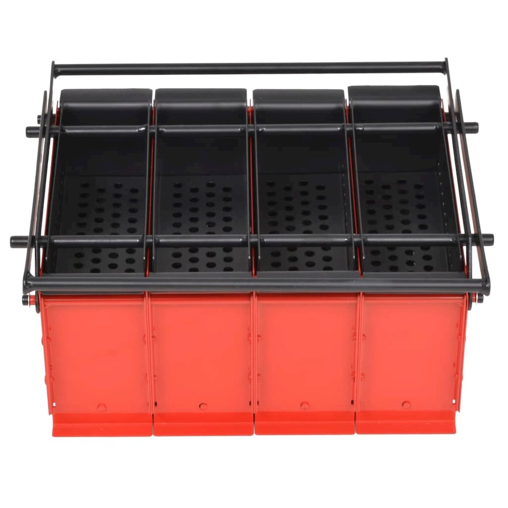 vidaXL Paper Log Briquette Maker Steel 15"x12.2"x7.1" Black and Red, 142922. Picture 2