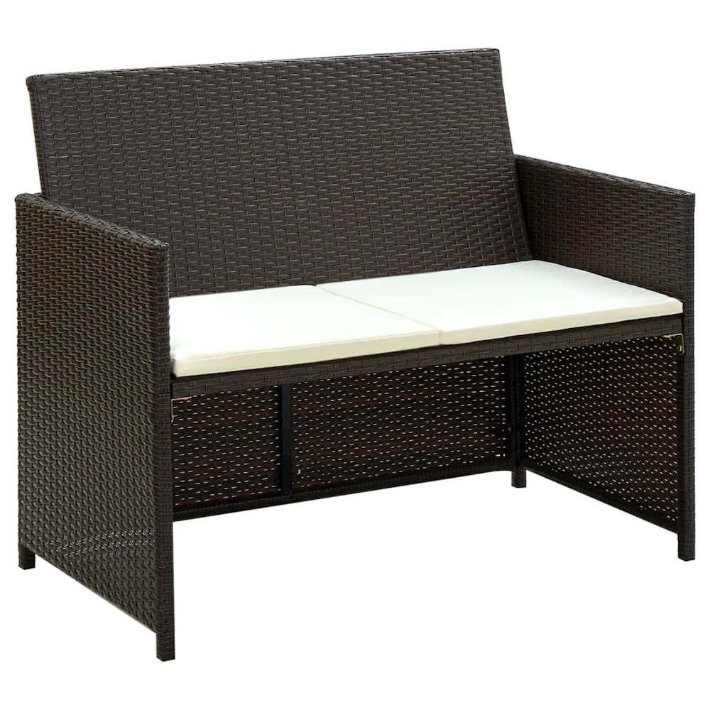 2-seater Sofa Brown PE (polyethylene) rattan 2-Seater Lightweight. Picture 1