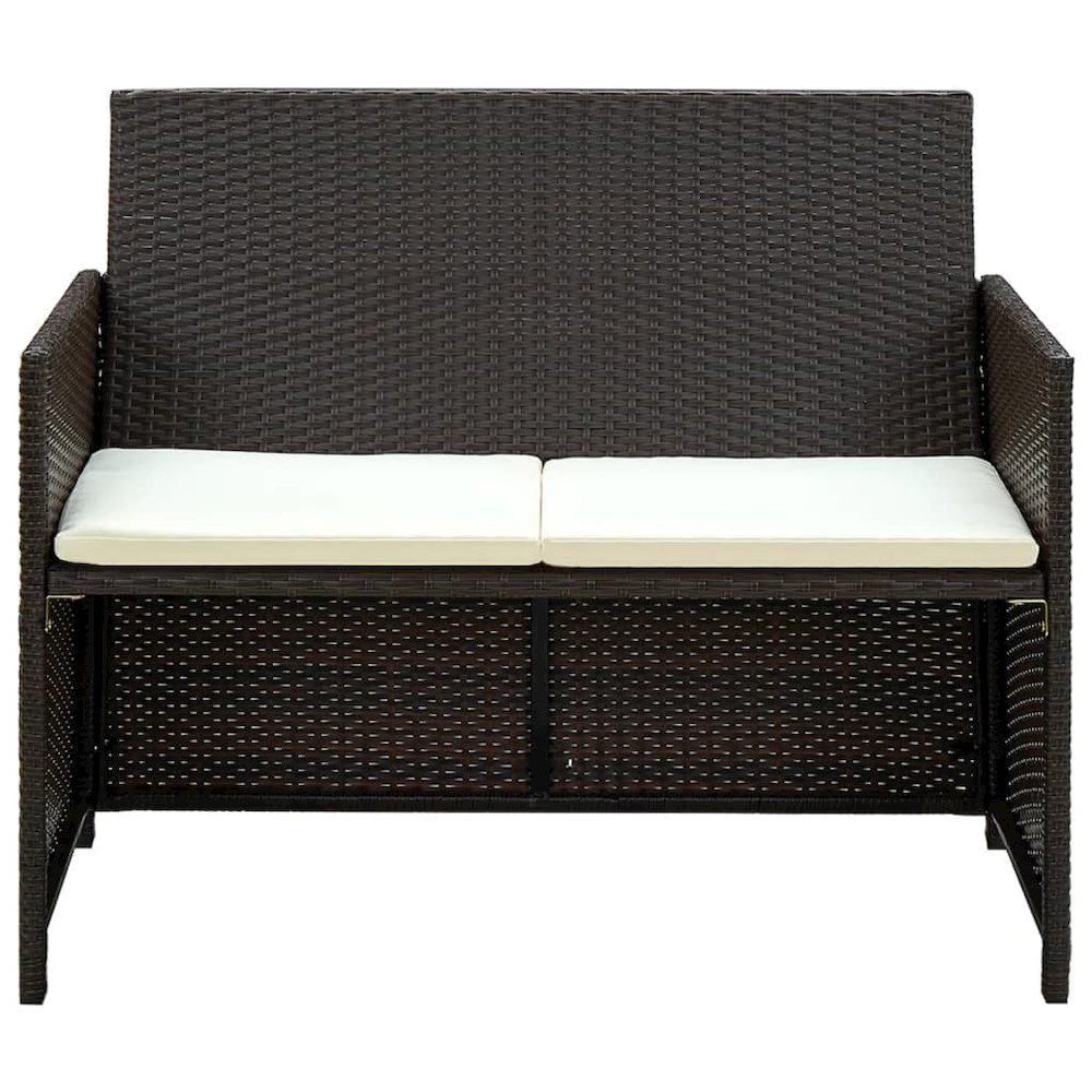 2-seater Sofa Brown PE (polyethylene) rattan 2-Seater Lightweight. Picture 2