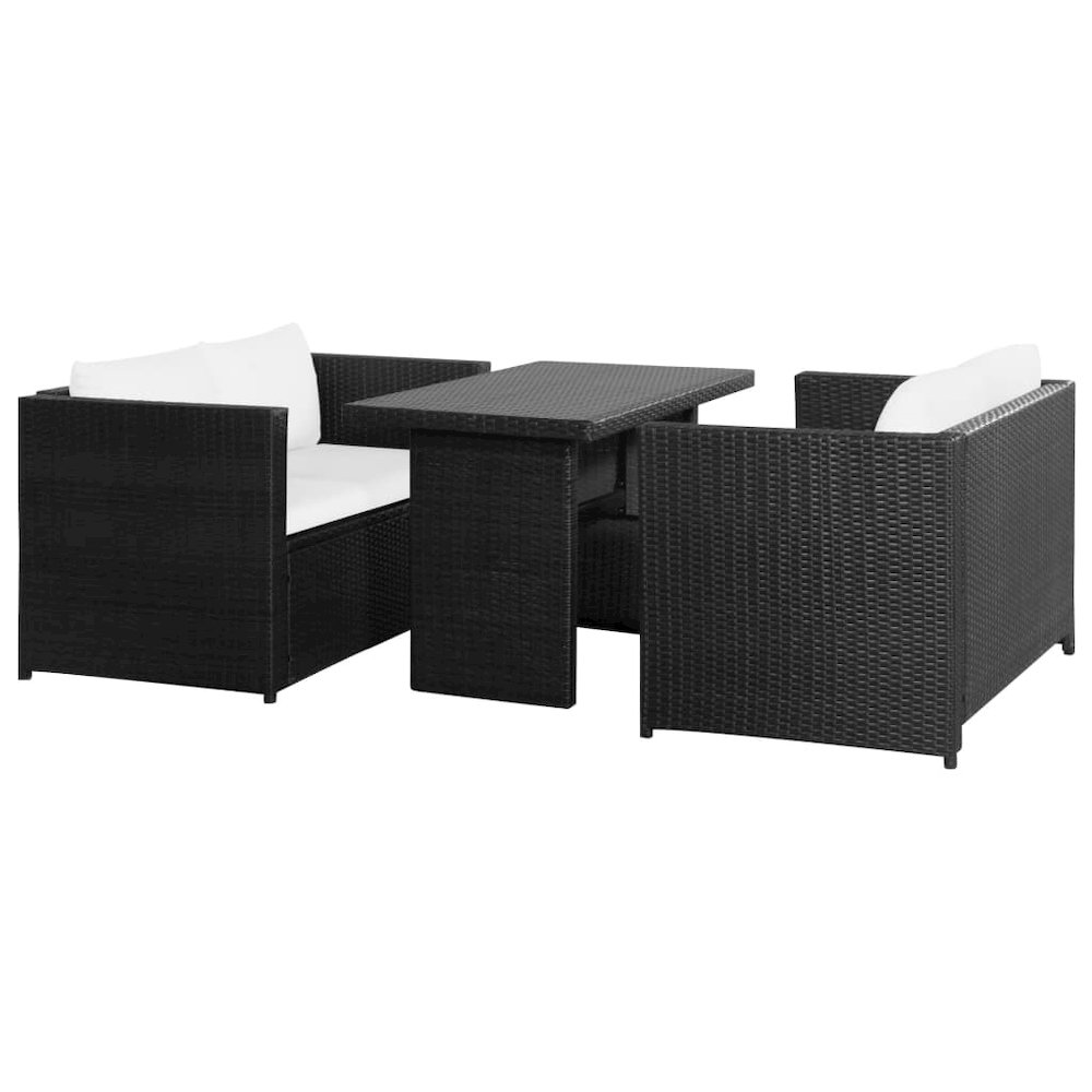 Garden Dining Set Black Poly Rattan Large Modular. Picture 1
